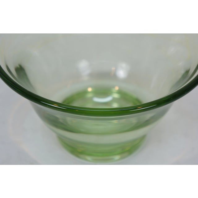 Vintage 1968 Dominick Labino Uranium Green Studio Art Glass Bowl Dish 7" For Sale - Image 9 of 13