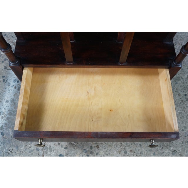 Mid 20th Century English Georgian Style Mahogany Canterbury Magazine Rack Stand 19" For Sale - Image 12 of 18