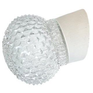 Vintage White Porcelain Wall Light, 1970s For Sale