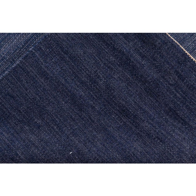 Textile Vintage Swedish Flat-Weave Rug in Deep Indigo, at Doris Leslie Blau For Sale - Image 7 of 7