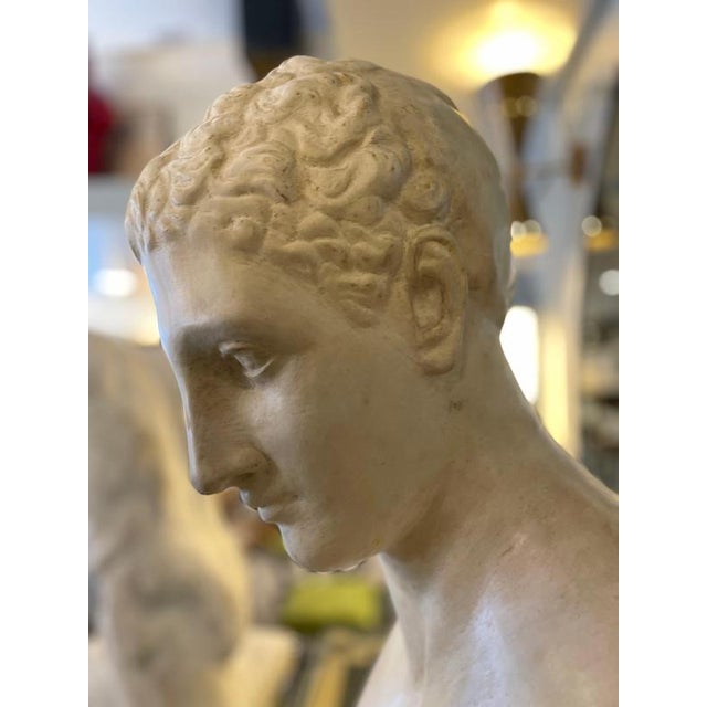 Unknwon, Plaster Bust of the God Hermes, 1900, Gesso For Sale - Image 11 of 18
