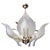 Elegant italian chandelier with five large handblown murano glass leaves mounted on a brass frame. Heavy duty. Chandelier...