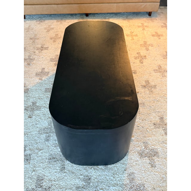 Lulu and Georgia "Luna" Matte Black Oval Coffee Table - Modern Minimalist For Sale - Image 9 of 9