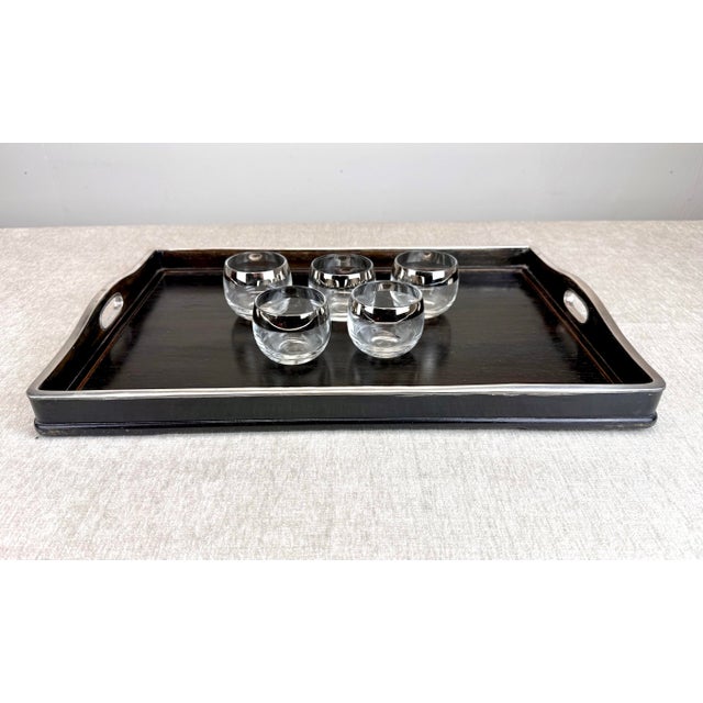 Early 20th Century Early 20th Century Japanese Silver-Mounted Zitan Wood Tea Serving Tray For Sale - Image 5 of 12