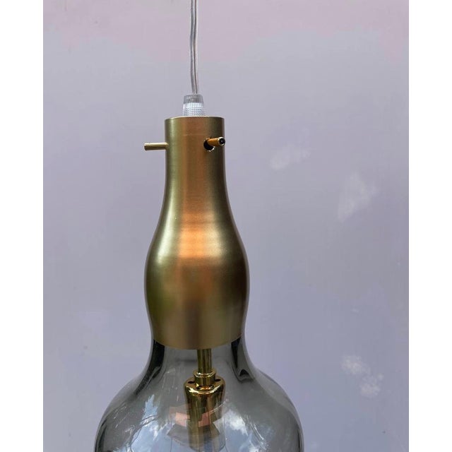 Vintage Italian Pendant in Grey and Golden Glass from Mariana Iskra Atelier, 1990s For Sale - Image 6 of 8