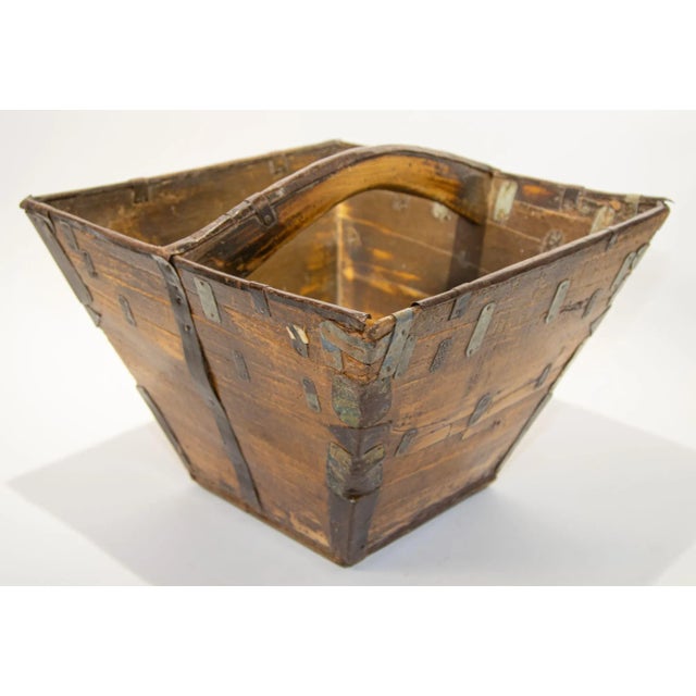19th C. Antique Chinese Wood Basket For Sale - Image 12 of 13
