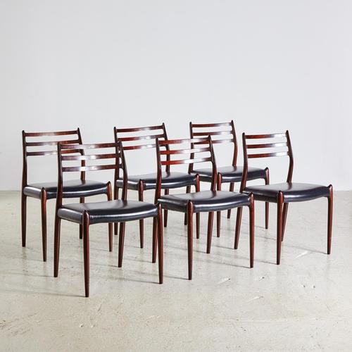 Rosewood Model 78 Dining Chairs by Niels O. Møller for J.L. Møllers, 1960s, Set of 6 For Sale - Image 10 of 10