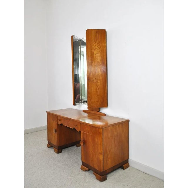 Art Deco Danish Vanity Desk with Tri-Folding Mirror, 1930s For Sale - Image 3 of 16