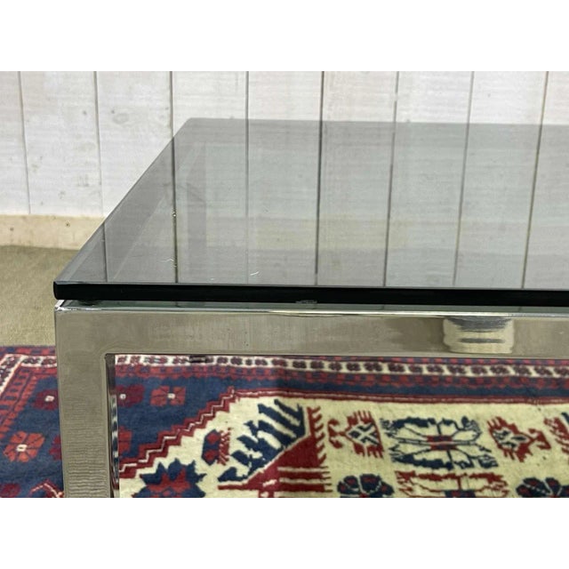 1980s Chrome and Glass Top Coffee Table, 1980s For Sale - Image 5 of 9