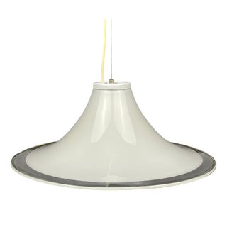 White Murano Glass Pendant Lamp, Italy, 1970s For Sale