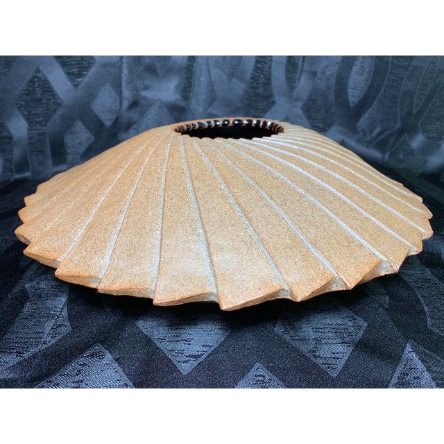 1970s Vintage Native American Handmade Round Spiral “ufo” Shaped Sculpture Vessel For Sale - Image 10 of 13