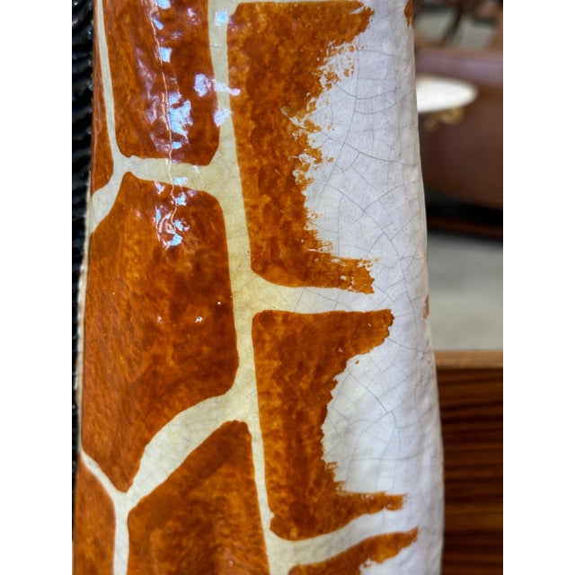 Large Italian Majolica Terracotta Glazed Giraffe For Sale - Image 9 of 12