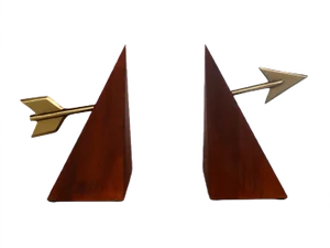 Lancillotto Wood & Brass Bookends by Marco Bertin for Morelato, 1998, Set of 2