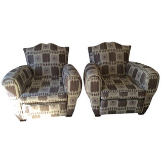 1940s French Club Chairs- A Pair For Sale