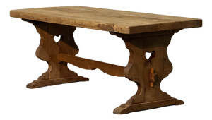French Farmhouse Dining Table in Bleached Oak, 1925