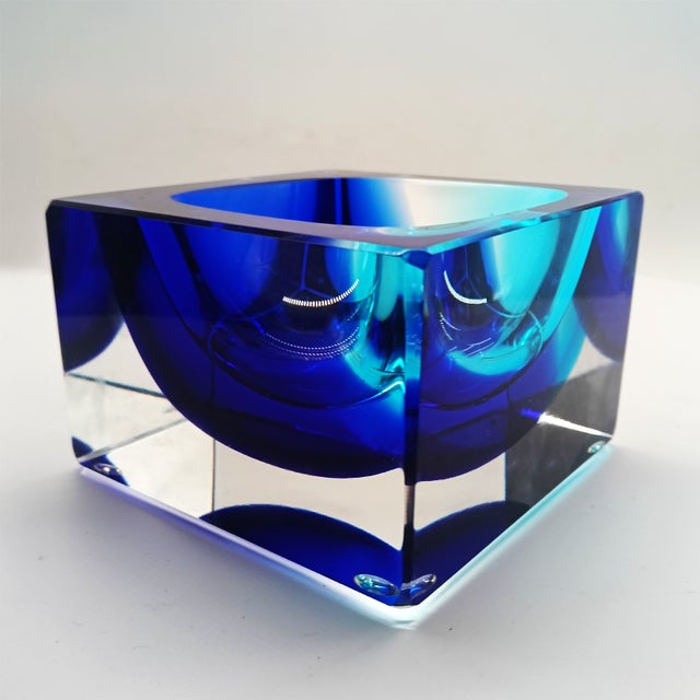 Vintage Square Ashtray in Murano Glass by Flavio Poli for Seguso, 1970s For Sale - Image 7 of 11