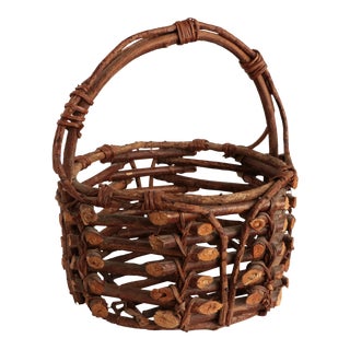 Early 20th Century Adirondack Twig Basket For Sale