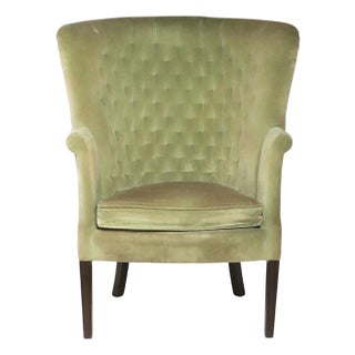 Mid 20th Century English Regency Revival Upholstered Wing Chair - Needs Reupholstery For Sale