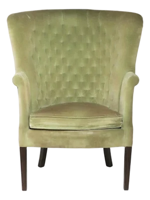 Mid 20th Century English Regency Revival Upholstered Wing Chair - Needs Reupholstery