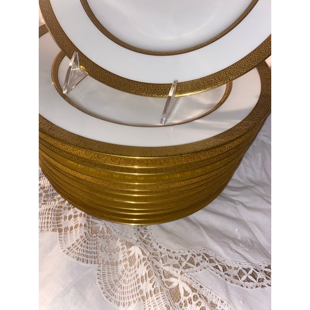 White Antique Haviland Limoges Gold Encrusted Soup Plates - Set of 12 For Sale - Image 8 of 9