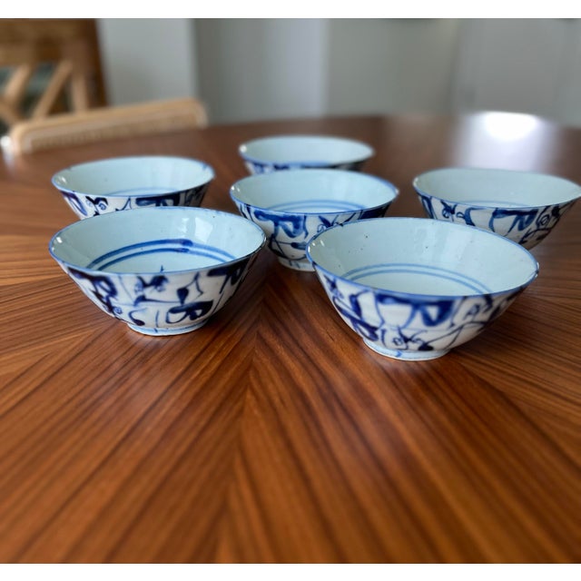 These six handcrafted, hand-painted, antique porcelain bowls will make a gorgeous display spanned across a high shelf....