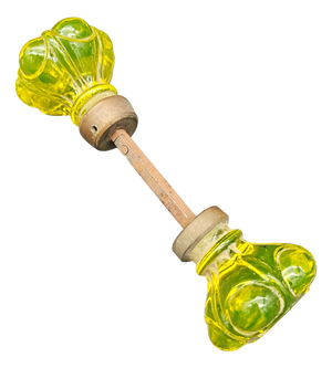 Antique Door Handles in Uranium Glass, 1880s-1900s