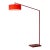 Stretch Arc Floor Lamp - 87", Red Finish, Sturdy Rectangular Base, Dimmer Switch For Sale