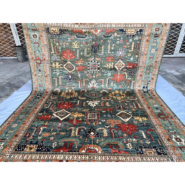 Hand-Knotted Afghan Kazak Chobi Wool Area Rug - 8'8" X 11'10" For Sale - Image 6 of 18