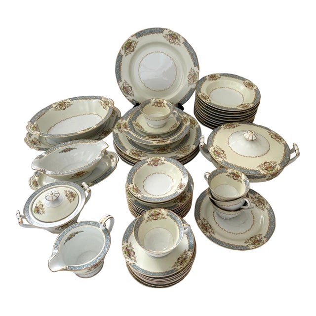 Vintage Noritake "Chevonia" China Dinnerware 51 Piece Set Chairish