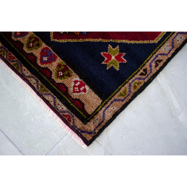 Textile 1970 Hand Knotted Small Turkish Rug Entry Decor Kitchen Mat - 1′8″ × 3′4″ For Sale - Image 7 of 12