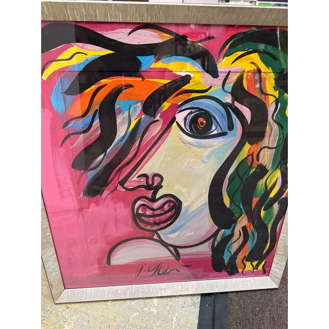 Peter Keil 1970s Peter Keil Abstract Painting “Mick Jagger” For Sale - Image 4 of 6