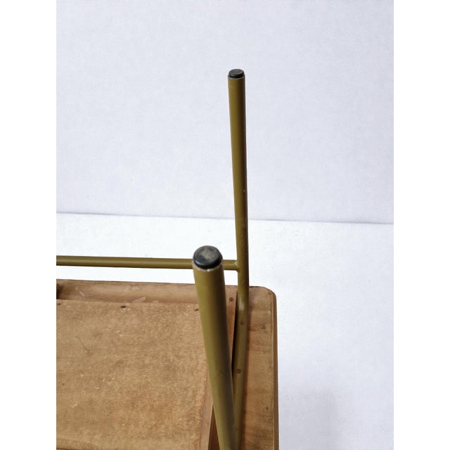 Beige Bedside Tables in Wood and Metal, 1960s, Set of 2 For Sale - Image 8 of 10