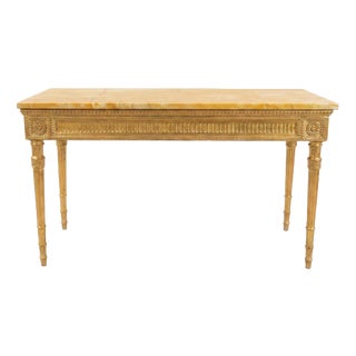 Console Table with Redone Marble Top For Sale