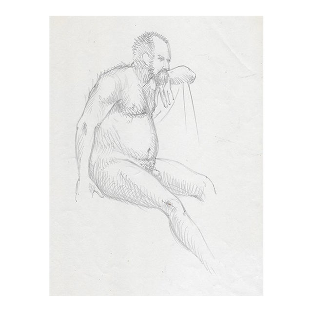 1950s Male Nude Figure Drawing For Sale
