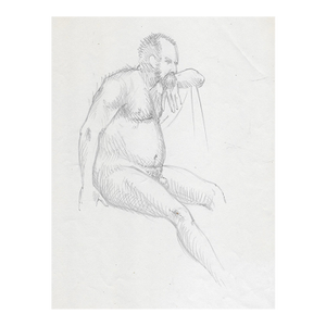 1950s Male Nude Figure Drawing
