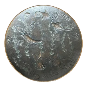 1940s Solid Bronze Low Bowl by Gunnar Nylund for Akta Brons