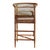 Handwoven Malawi Cane Bar Stool in Traditional Weave With White Linen Cushion For Sale