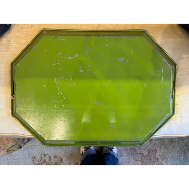 Traditional Antique Octagonal Toleware Tray W/ Fruit Motifs For Sale - Image 3 of 4