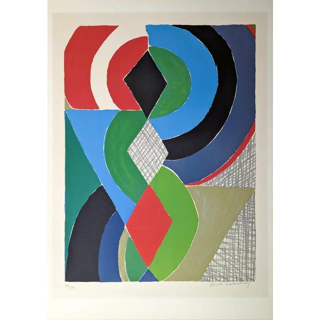 Sonia Delaunay, Colorful Abstraction, 1970s, Lithograph For Sale - Image 6 of 6