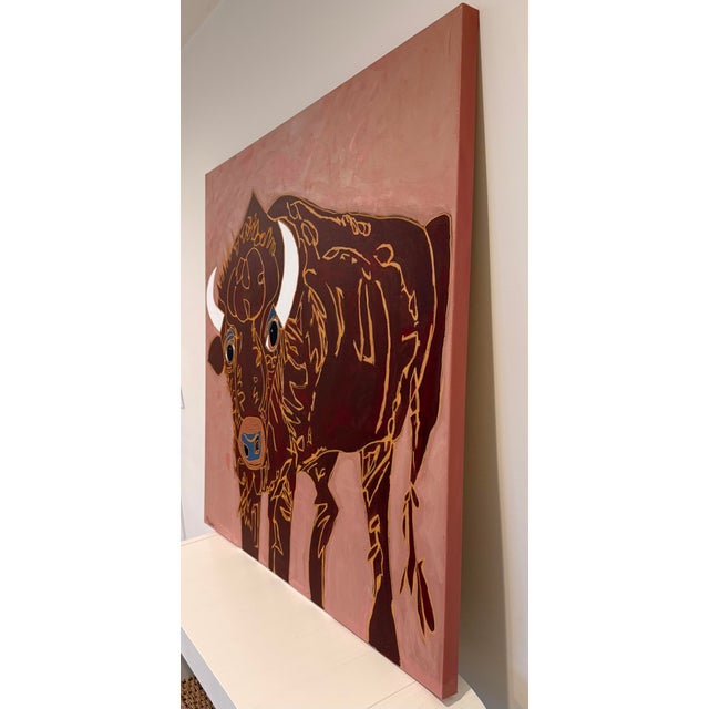 Bella the Buffalo - Acrylic on Canvas by Melinda McLeod For Sale - Image 4 of 7