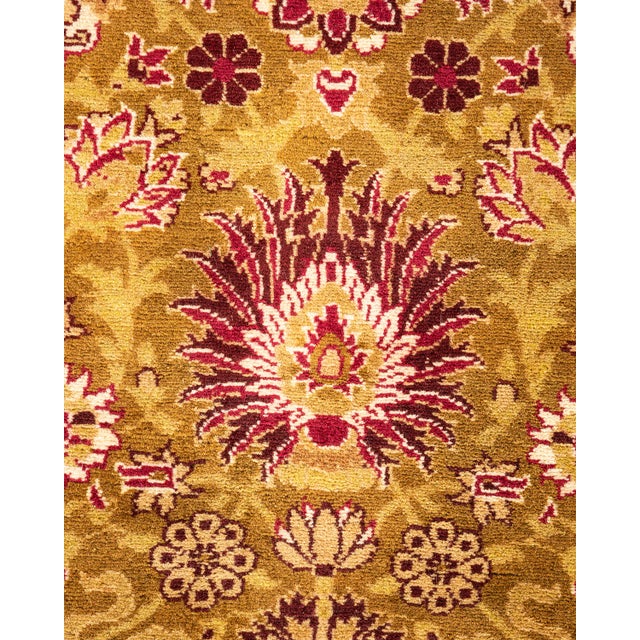 Traditional Mogul, One-of-a-Kind Hand-Knotted Area Rug - Yellow, 8' 1" x 10' 5" For Sale - Image 3 of 8