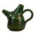 Small Vintage Mid-Century Modern Green Ceramic Pitcher For Sale