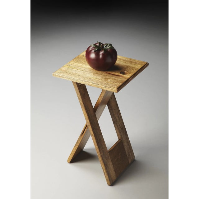 Transitional Hammond Natural Wood Folding Table, Natural For Sale - Image 3 of 4