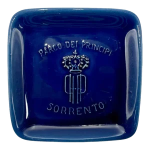 Vintage Parco Dei Principi Sorrento Hotel Ashtray Dish Italy Blue Ceramic