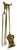 Art Nouveau Vintage Art Nouveau Wall Mount Brass Fireplace Tools, Set of 3 For Sale - Image 3 of 9