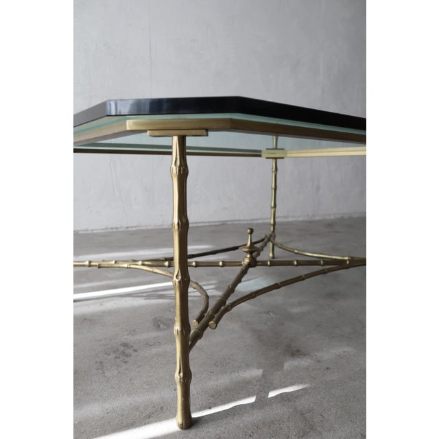 1980s Maison Bagues Faux Bamboo Coffee Table For Sale - Image 5 of 8