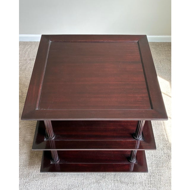 Late 20th Century Late 20th Century Baker Furniture Barbara Barry Mahogany 3 Tier Etagere Side Table For Sale - Image 5 of 8