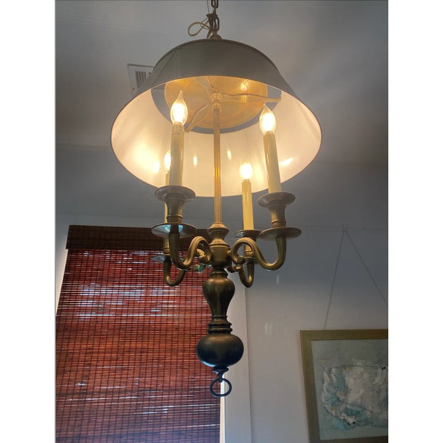 French Vintage 1980s Green Bouillotte Lantern For Sale - Image 3 of 6