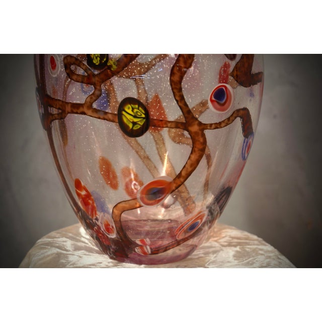 Mid-Century Modern Mid-Century Murano Murrina Art Glass Vase, 1980s For Sale - Image 3 of 8