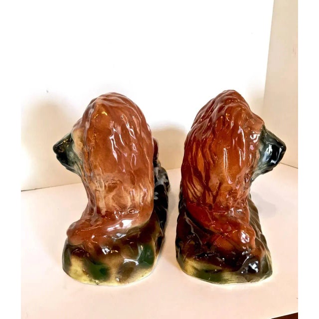 Late 19th Century Staffordshire Recumbent Lions, Late 19th Century - a Pair For Sale - Image 5 of 8